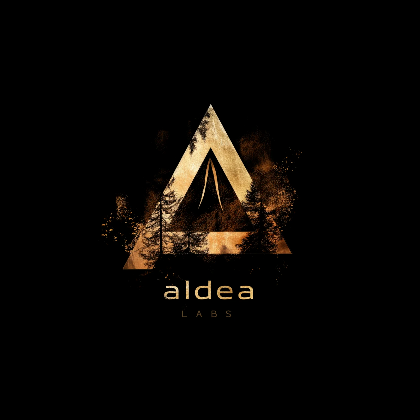 Textured vertical Aldea Labs lockup